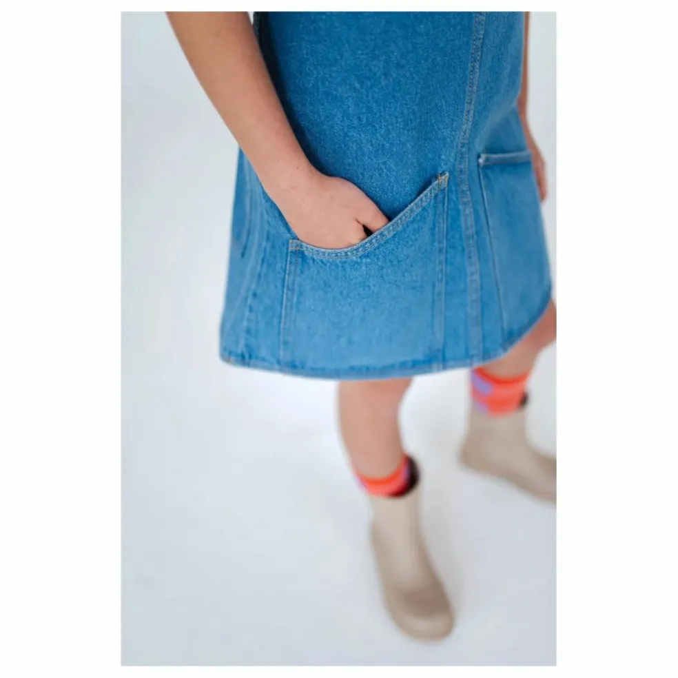 Robe Salopette Coton Bio | Bleu jean