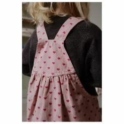 Robe Salopette Nola Cœurs Coton Bio | Rose