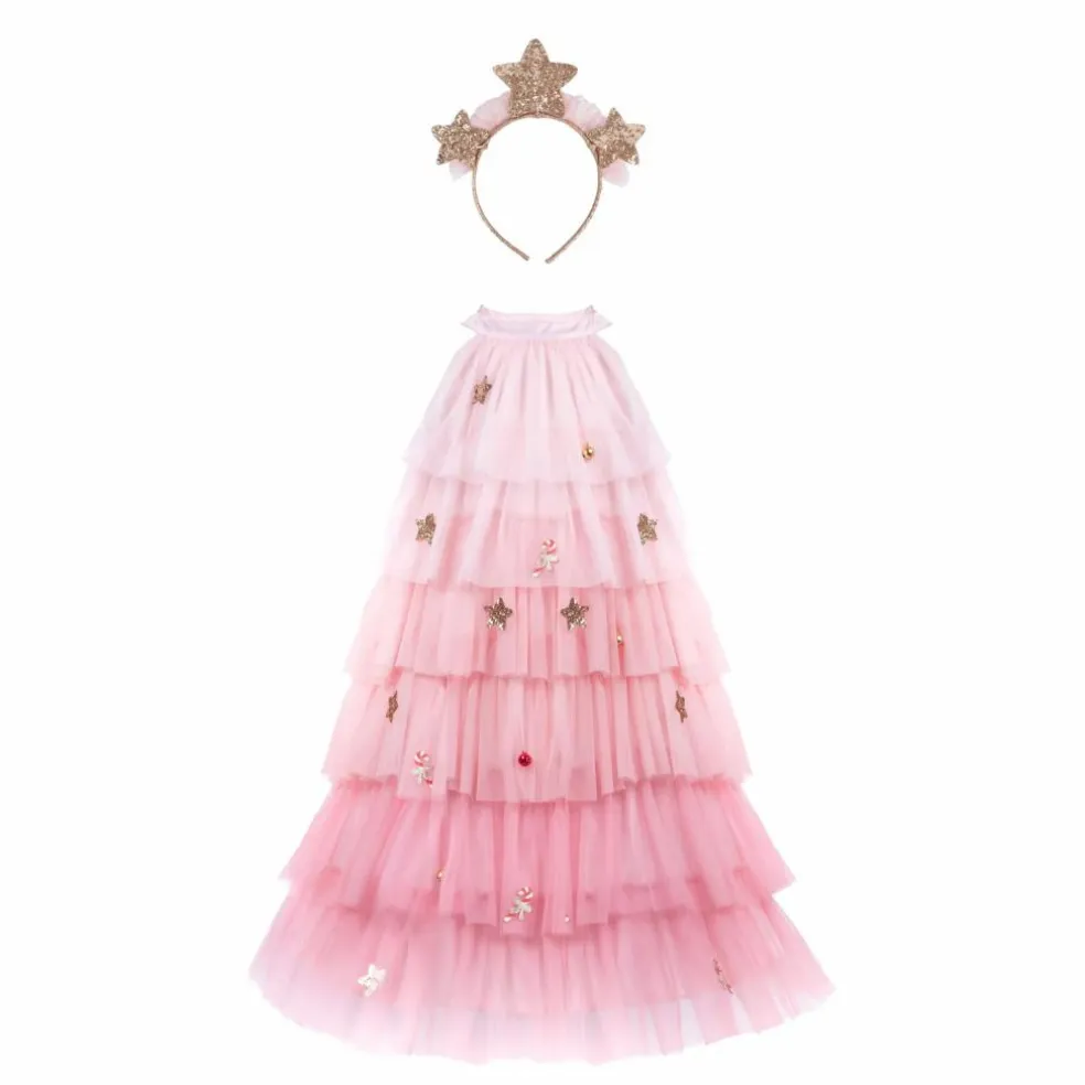 Robe Sapin de Noël avec son serre tête | Rose
