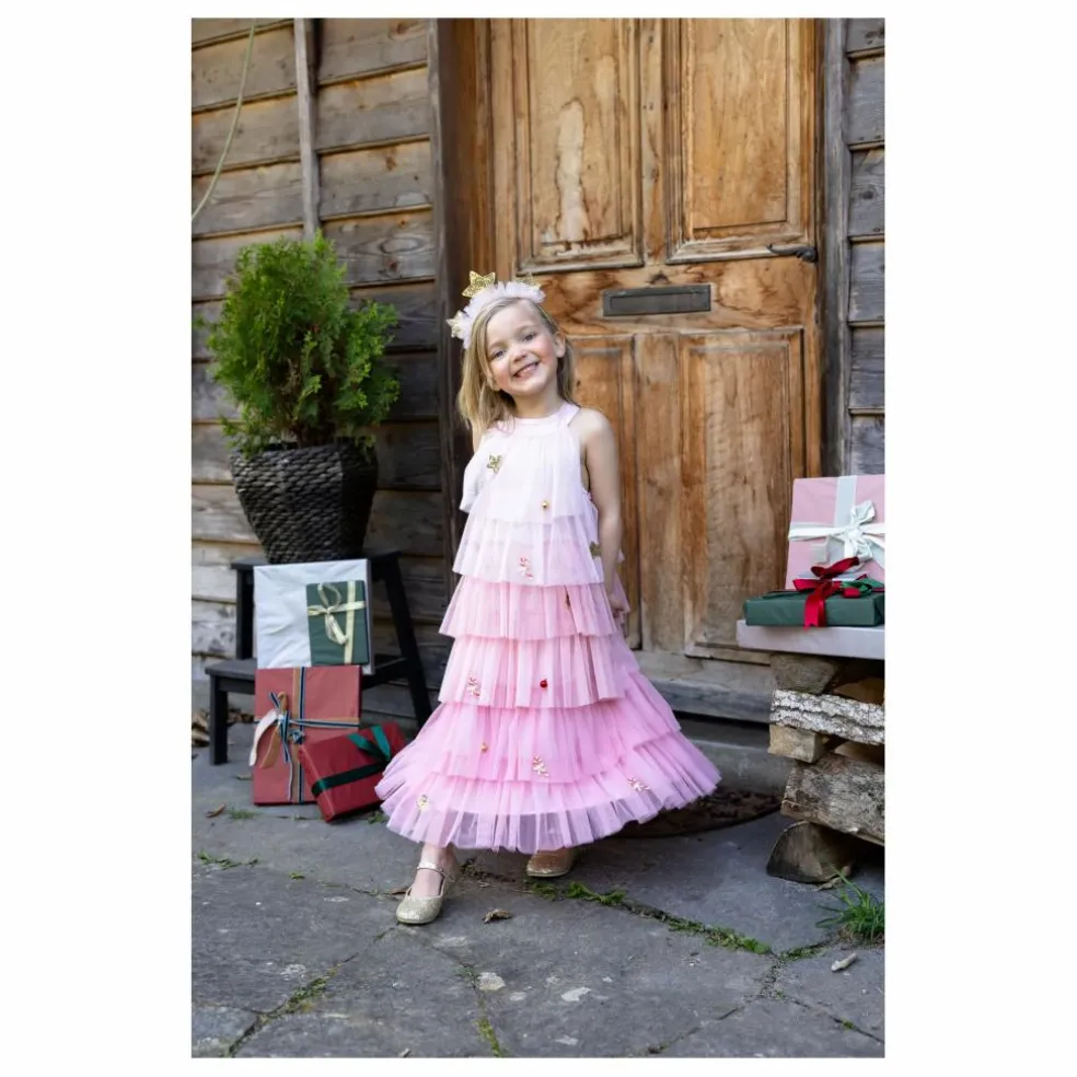 Robe Sapin de Noël avec son serre tête | Rose