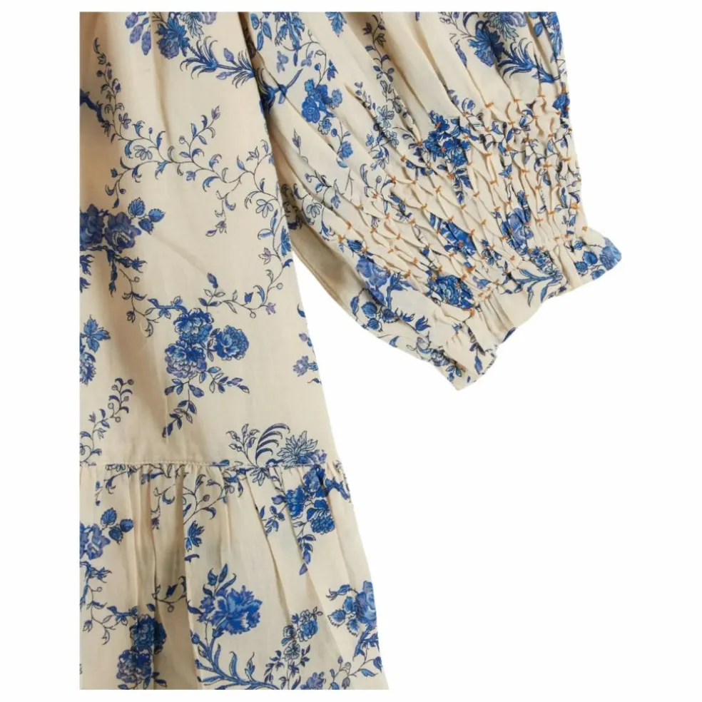 Robe Smockée Fleurie | Ecru