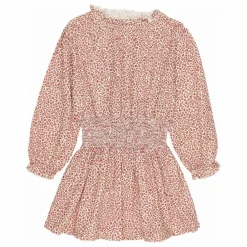 Robe Smockée Volants | Bordeaux