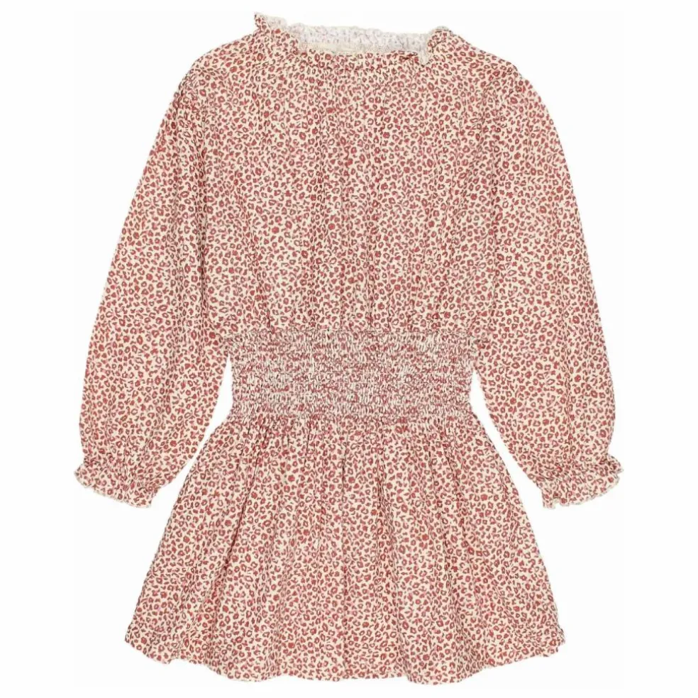 Robe Smockée Volants | Bordeaux