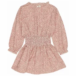 Robe Smockée Volants | Bordeaux