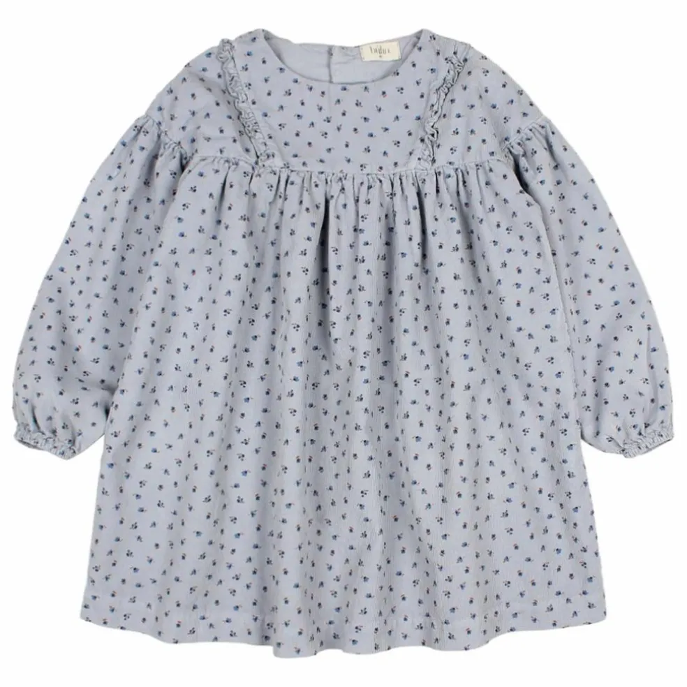 Robe Soft Velours Côtelé Coton Bio | Bleu gris