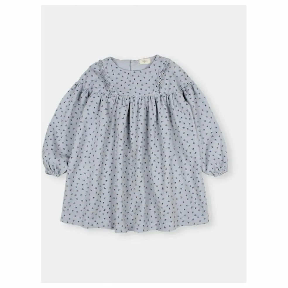 Robe Soft Velours Côtelé Coton Bio | Bleu gris