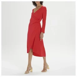 Robe Stretch Satin de Soie | Rouge