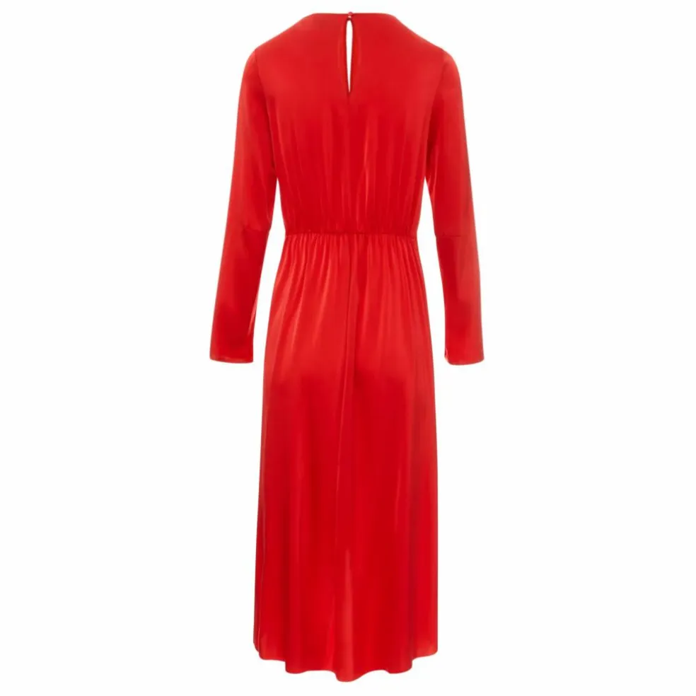Robe Stretch Satin de Soie | Rouge