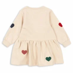 Robe Sweat Lou Cœurs Coton Bio | Rose pêche