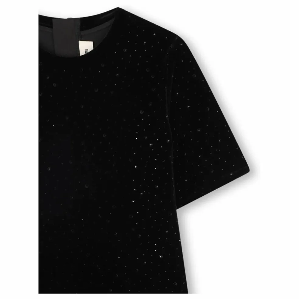 Robe T-shirt Pailletée | Noir