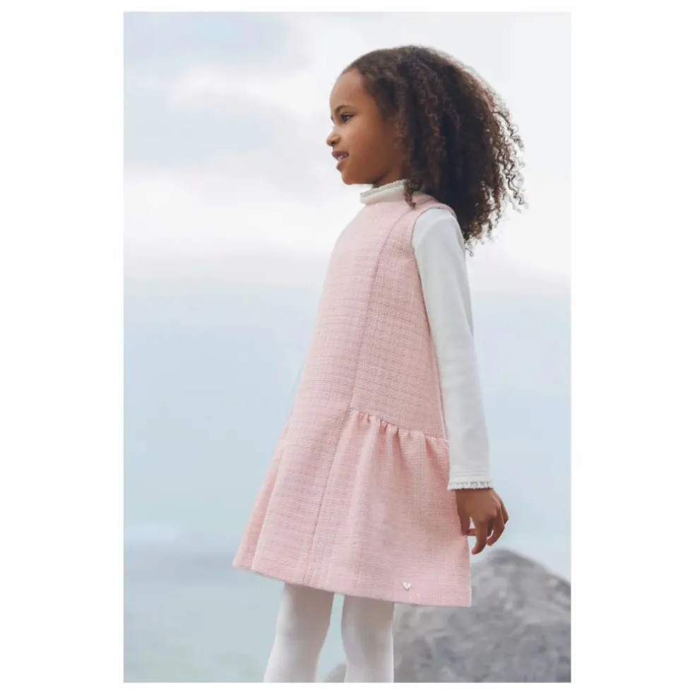 Robe Tweed | Rose pâle