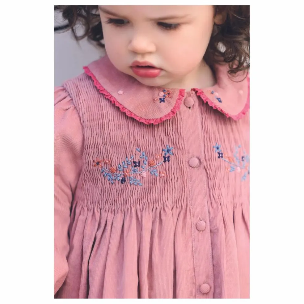 Robe Velours Côtelé | Rose pâle