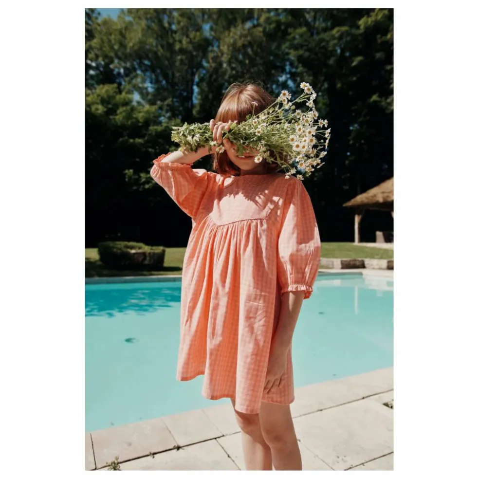 Robe Vichy Pivoine | Rose pêche