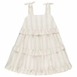 Robe Volant Rayure | Ivoire
