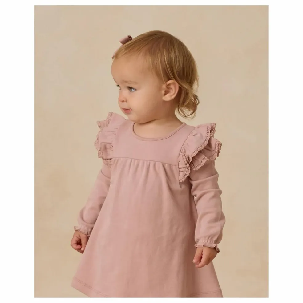 Robe Volants Coton Bio | Rose
