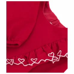 Robe Volants Coton Bio | Rouge