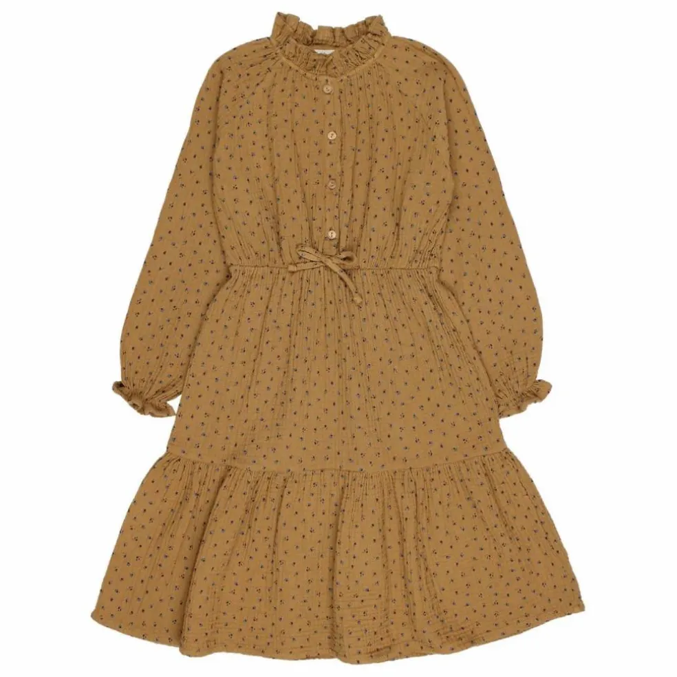 Robe Volants Gaze de Coton Bio | Ocre