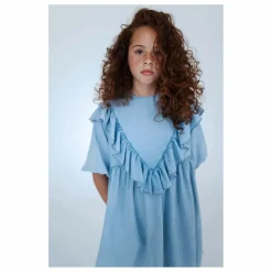 Robe Volants Tencel | Bleu Clair