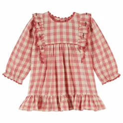 Robe Volants Vichy | Rose