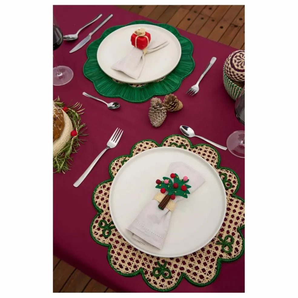 Rond de serviette Cadeau de Noël | Vert