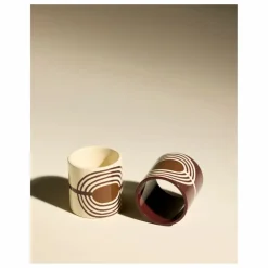 Ronds de serviette laqués Mirage - Set de 2 | Carmin