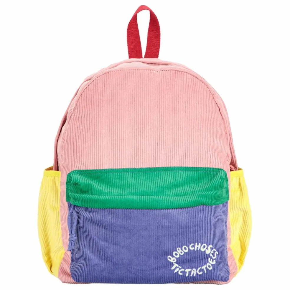 Sac à Dos Colorblock Velours Côtelé | Rose