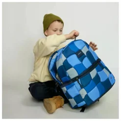 Sac à Dos Kane Deux Poches Puffer Check | Bleu