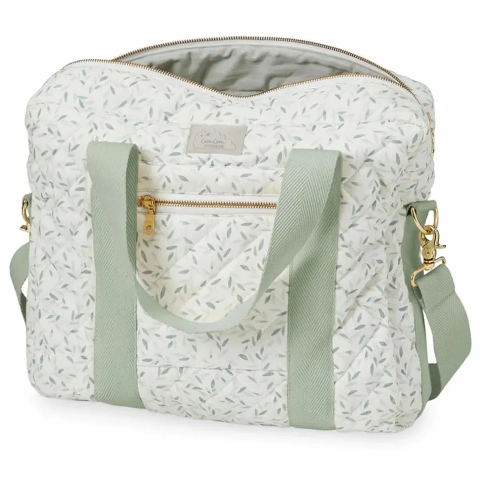 Sac à langer Green Leaves en coton bio | Vert