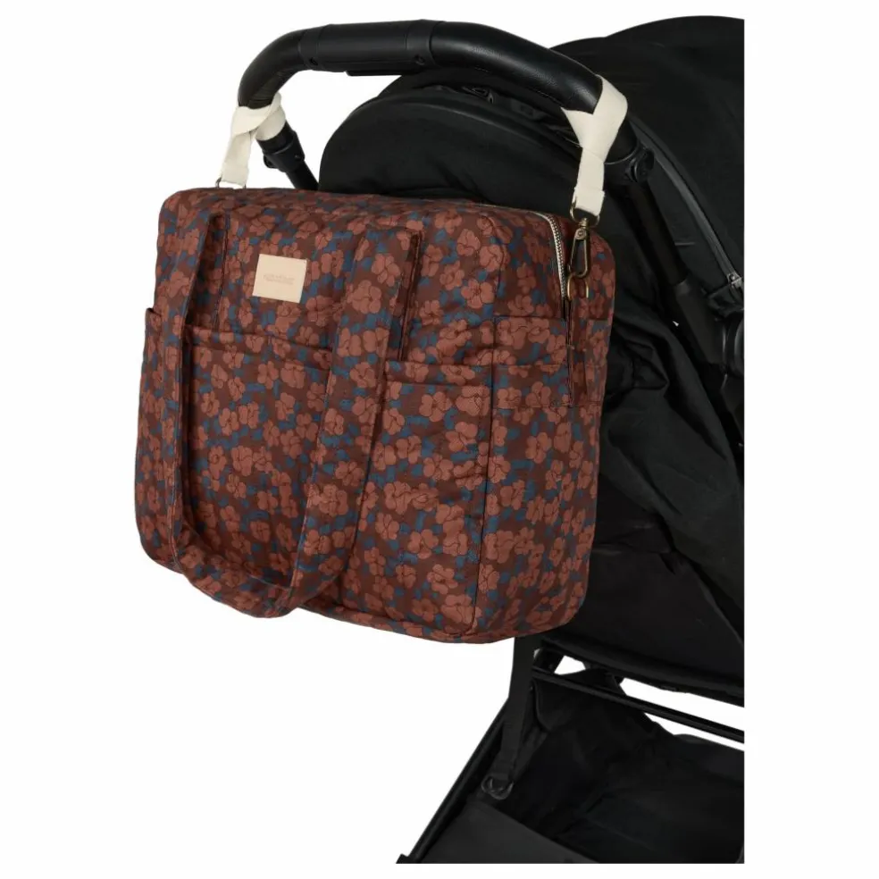 Sac à langer imperméable Hyde Park Maroon Poppies | Brique