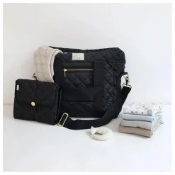 Sac à langer matelassé | Noir