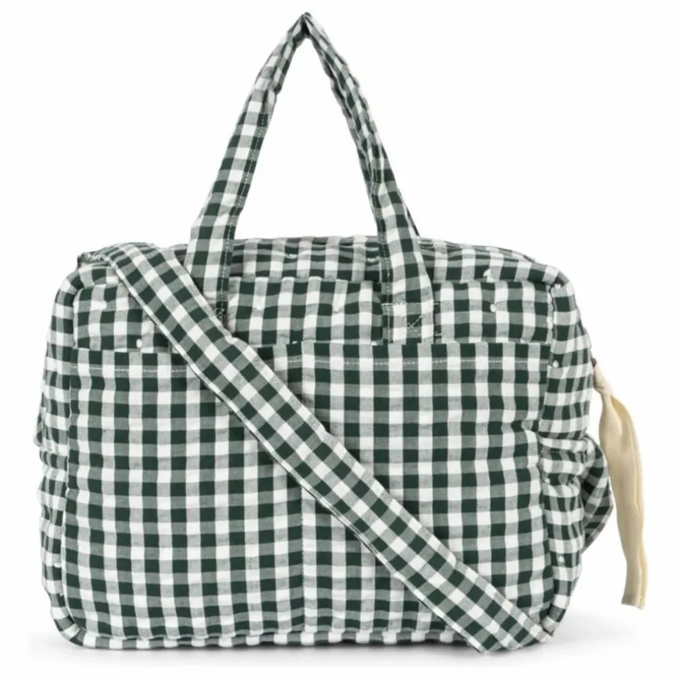 Sac à langer pour poupée Vichy | Vert foncé
