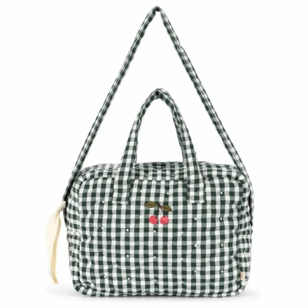 Sac à langer pour poupée Vichy | Vert foncé
