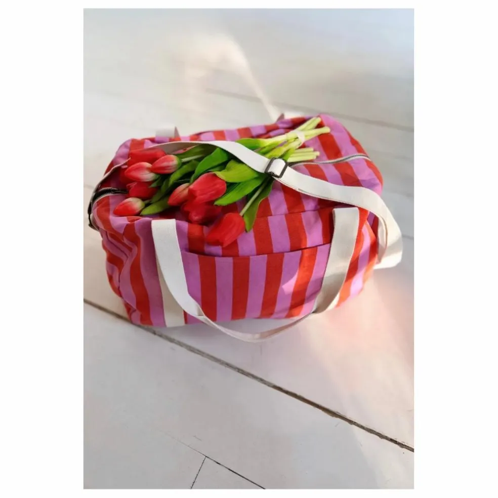 Sac à langer Raphaël rayé | Rose pâle