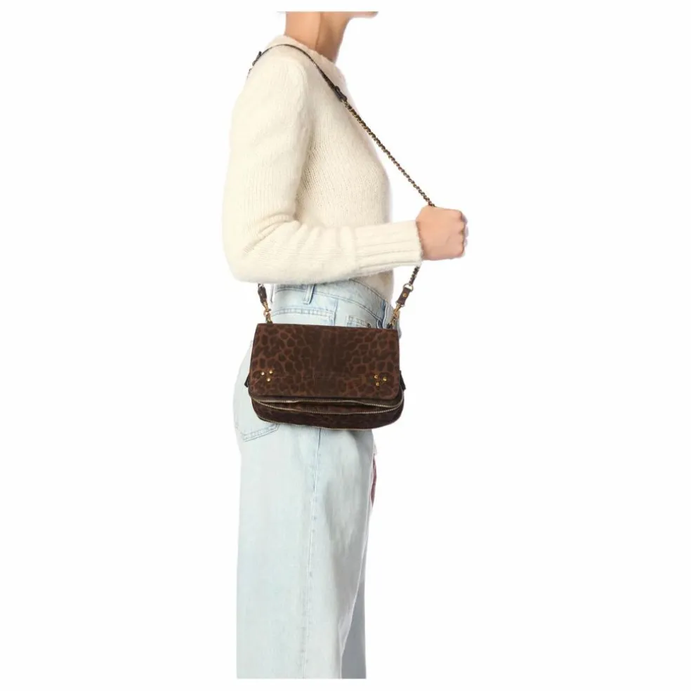 Sac Bobi Croûte Velours Léopard | Marron