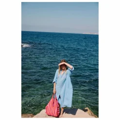Sac cabas rayé Elisa | Rouge