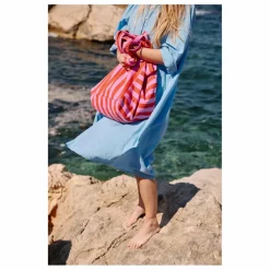 Sac cabas rayé Elisa | Rouge
