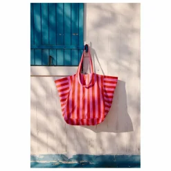 Sac cabas rayé Elisa | Rouge
