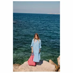 Sac cabas rayé Elisa | Rouge