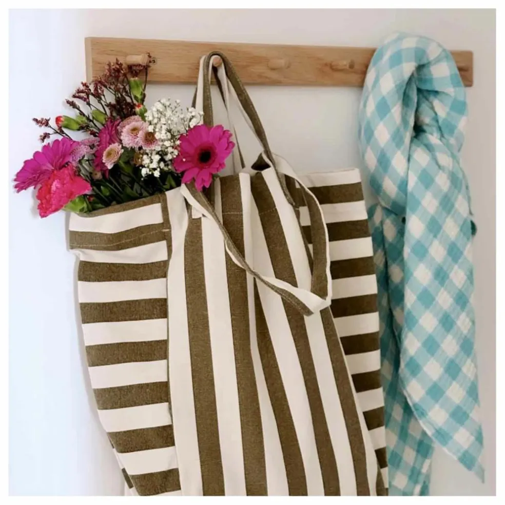 Sac cabas rayée Elisabeth | Olive
