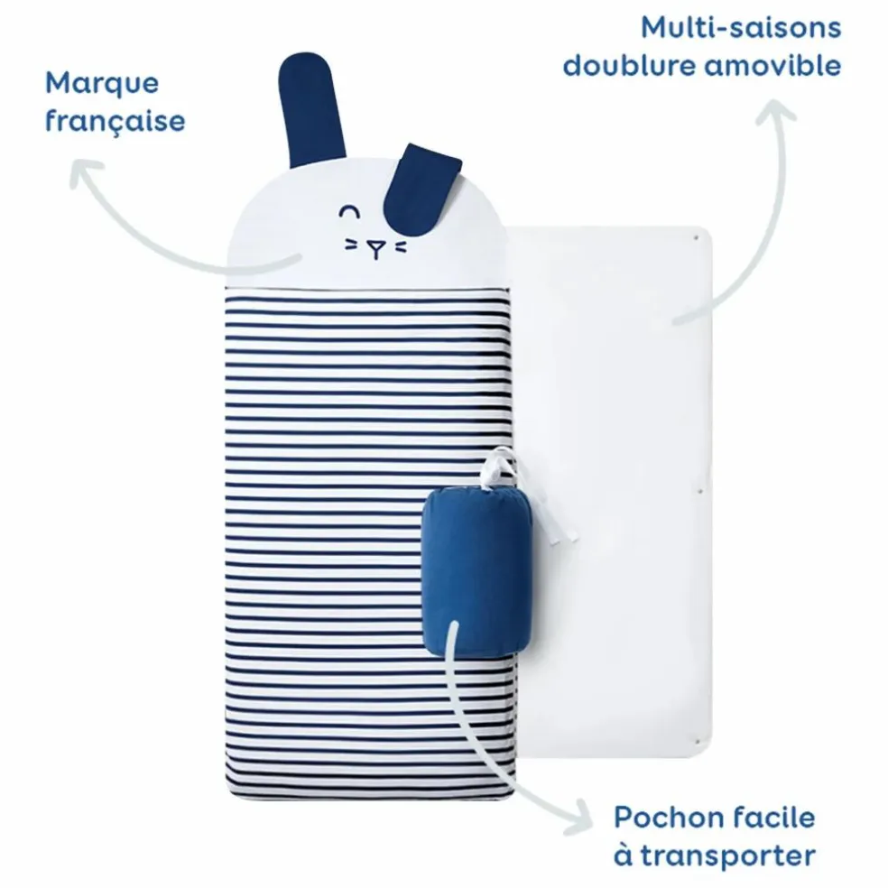 Sac de couchage multi-saison Lapin | Bleu marine