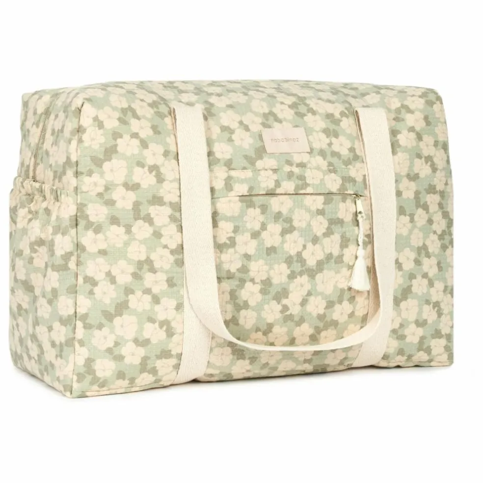 Sac de maternité imperméable en coton bio Opéra Sakura | Sauge