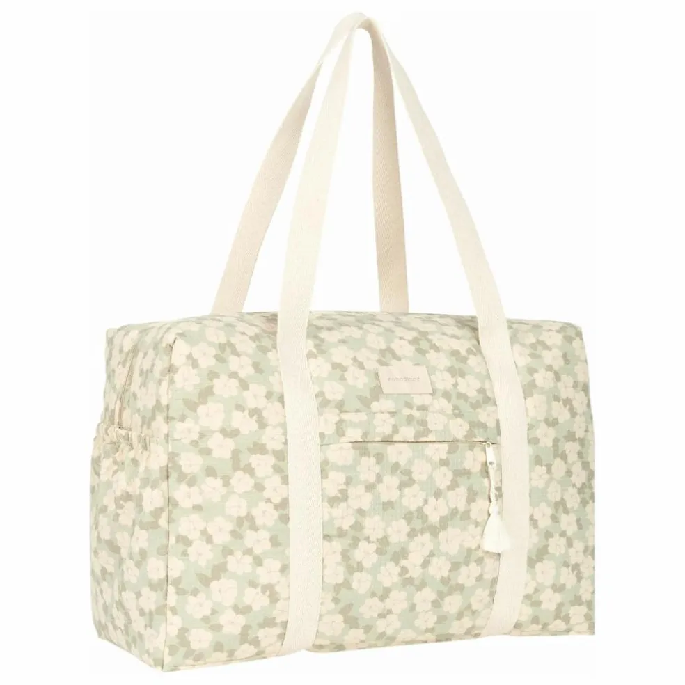 Sac de maternité imperméable en coton bio Opéra Sakura | Sauge