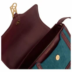Sac Noah Velours Côtelé et Cuir | Bleu pétrole