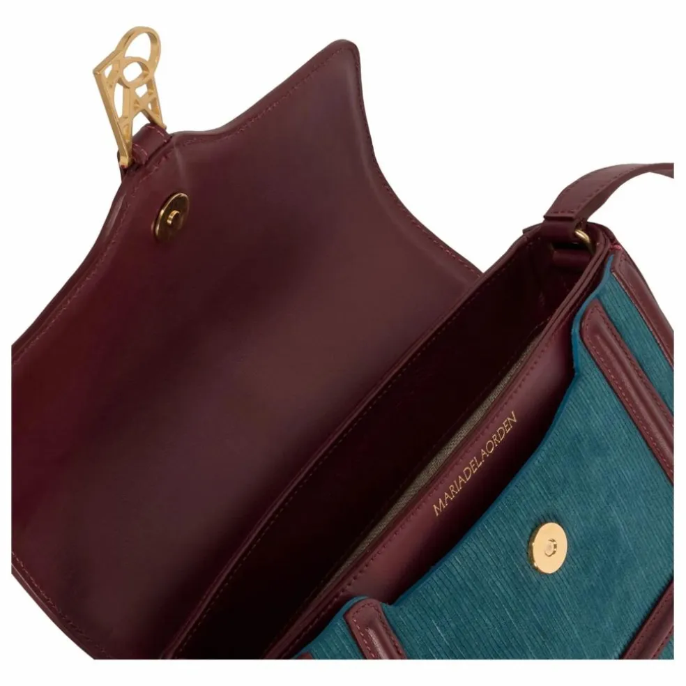 Sac Noah Velours Côtelé et Cuir | Bleu pétrole