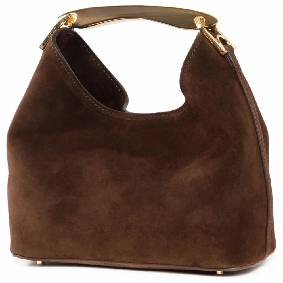 Sac Small Boomerang Suède | Marron