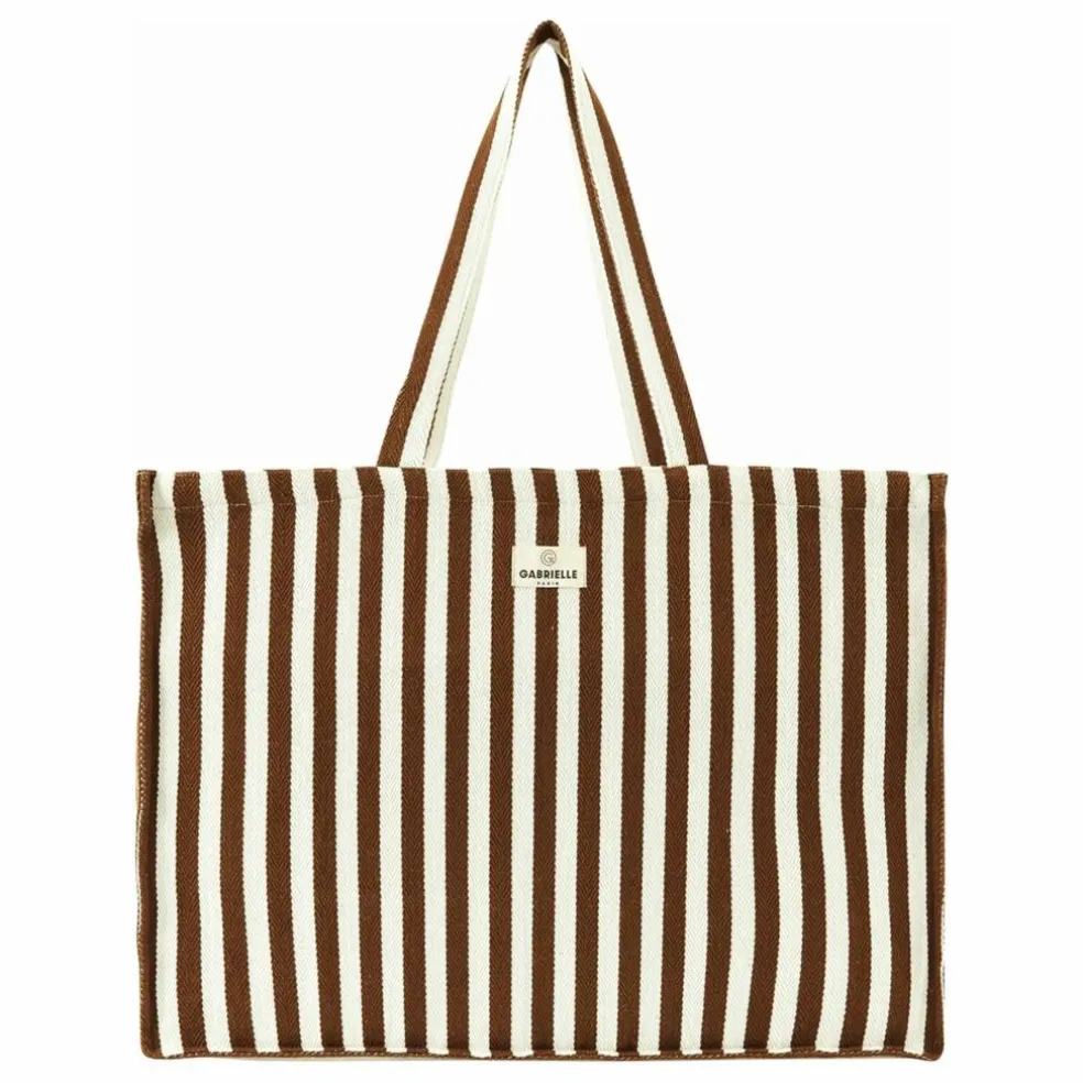 Sac week-end à rayures en coton | Mocha
