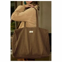 Sac week-end à rayures en coton | Café