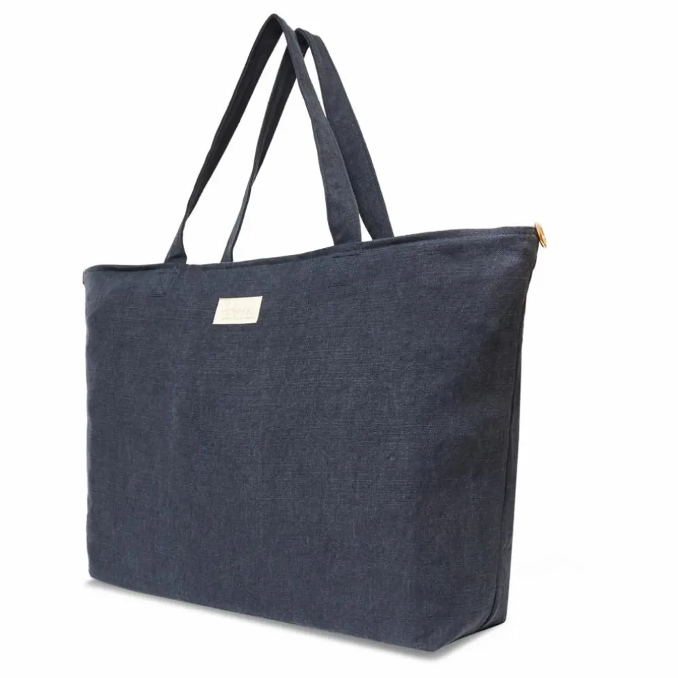 Sac week-end en lin | Bleu marine