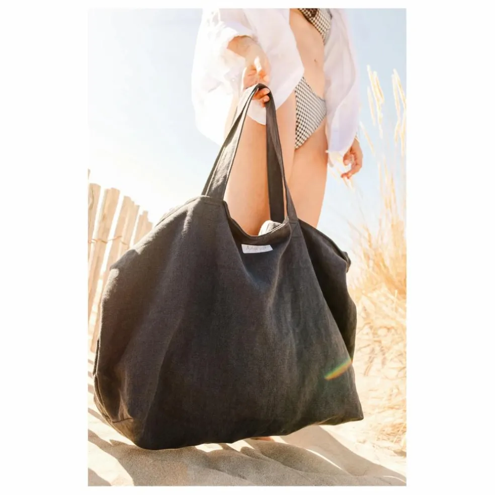 Sac week-end en lin | Bleu marine