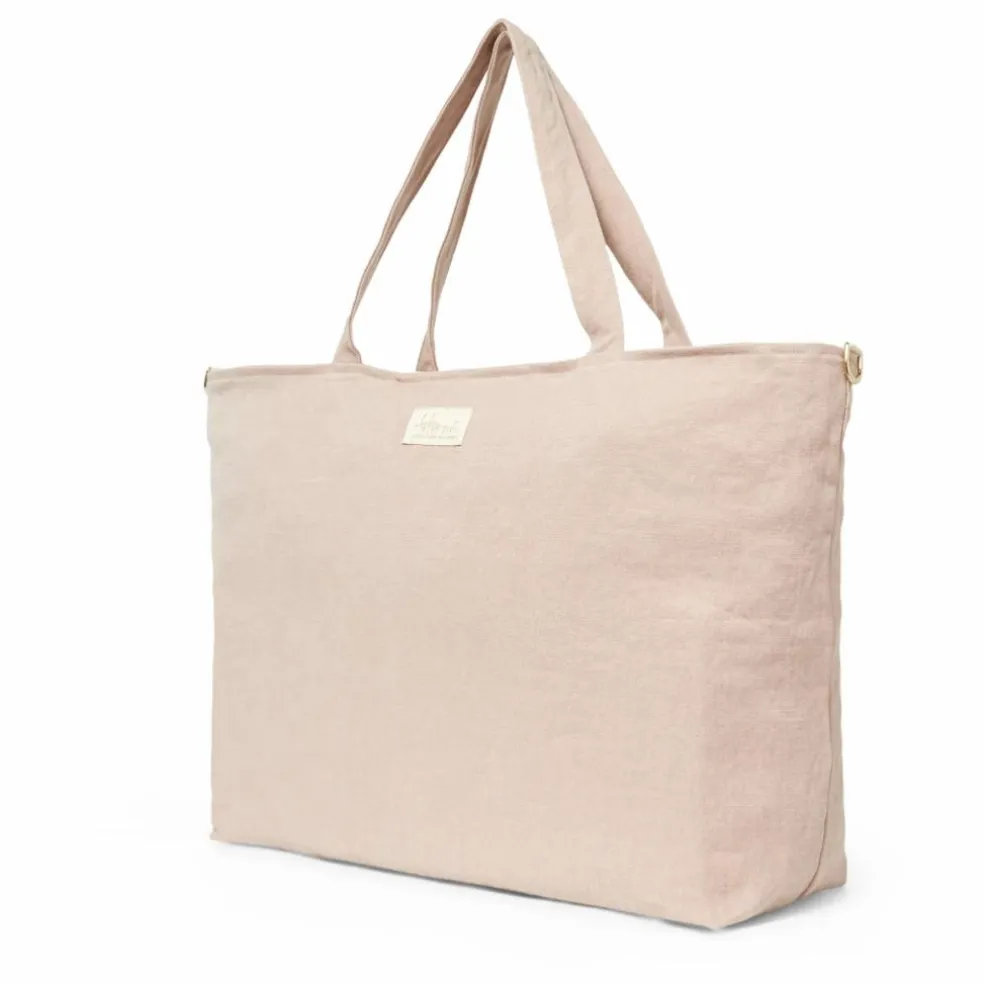 Sac week-end en lin | Rose poudré